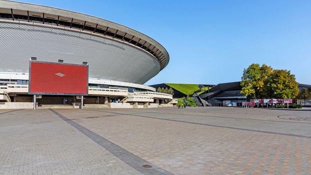 Sports hall Spodek in Katowice built in the shape of a flying saucer in the early seventies of the 20th century. Arena hosted FIVB Volleyball Men's World Championship in 2014.