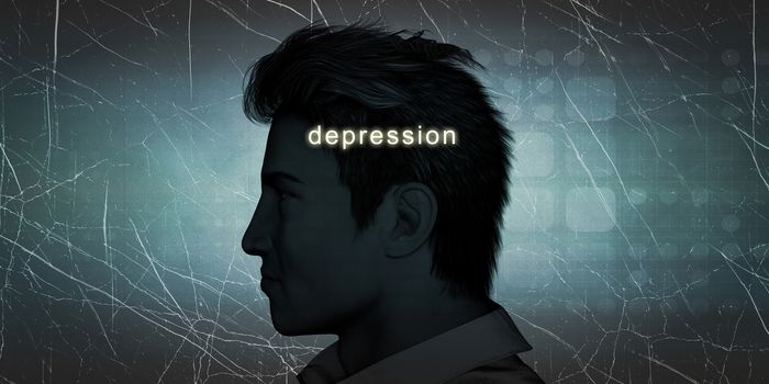 Man Experiencing Depression as a Personal Challenge Concept