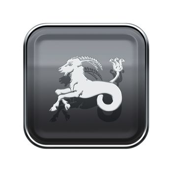 Capricorn zodiac icon grey, isolated on white background