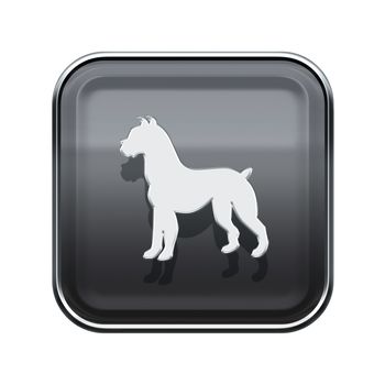 Dog Zodiac icon grey, isolated on white background.