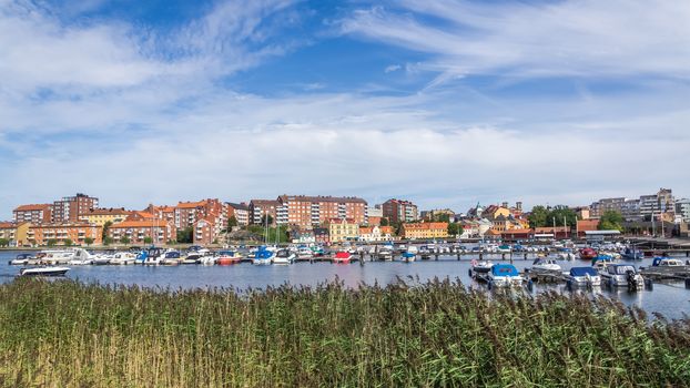 Cityscape of Karlskrona. City is known for rare in Sweden baroque architecture and only remaining naval base and the headquarters of the Swedish Coast Guard.