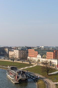 Krakow panorama out of the Wawel Hill, where Royal Castle is located. Krakow is the most popular destination in Poland, full of numerous attractions for tourists.