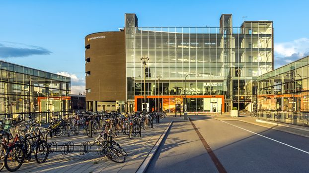 New part of Malmo Central Railway Station, serves 17 million passengers per year, the third busiest station in Sweden behind Stockholm and Gothenburg Central Stations.