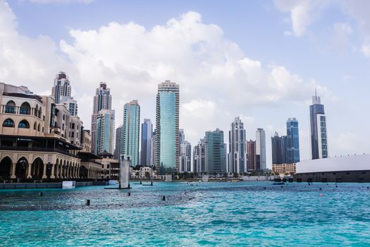 Dubai downtown skyline, taken on February 3, 2013. First on the right Millenium Tower - 21st on the list of the tallest buildings in Dubai.