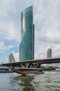 The River South Tower, residential skyscraper 291 m high, located on the bank of the Chao Phraya River. Building remains the second tallest building in Thailand.