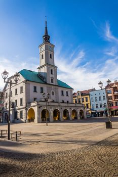Historic Town Hall in the Main Market in Gliwice. Built in 15th century, rebuilt many times reached its final shape with dominating classicism style elements  in 20th century