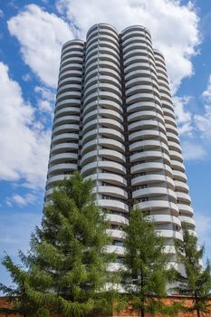 Cylindrical residential building in Katowice.