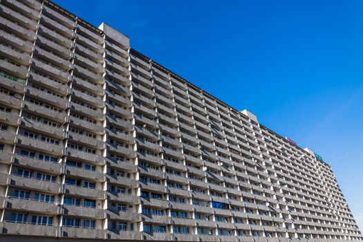 Residential block "Superjednostka" (super unit) in Katowice,  one of the biggest residential buildings in Poland designed by Polish architect Mieczyslaw Krol, built in 1972.