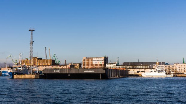 Quay in the Port of Gdynia - the third largest seaport in Poland, specialized in handling containers, ro-ro and ferry transport.