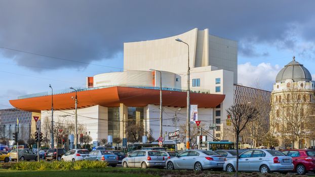 New edifice of The National Theatre in Bucarest, inaugurated in 2014. With its 7 halls, i.a. Sala Mare with 900 seats, is the biggest and the latest theater edifice of Europe.