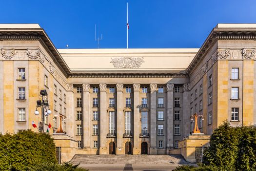 Seat of the local authorities of Silesia Voivodship in Katowice in an old edifice built in the style of modernism. At the opening in 1929 the building was the largest in Poland.