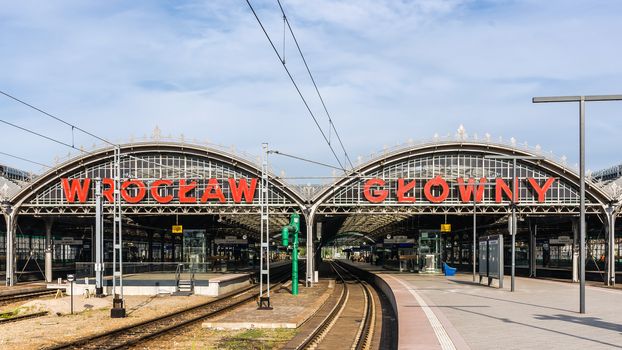 Wroclaw Main Railway Station, located in the 19th century building recently generally renovated,  the largest railway station of the Lower Silesian Voivodeship.