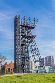 The former coal mine in Katowice, seat of the newly built Silesian Museum. The complex combines old mining buildings and infrastructure with modern architecture.