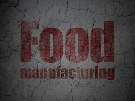 Industry concept: Red Food Manufacturing on grunge textured concrete wall background