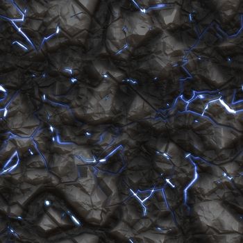 An image of a seamless stone texture with blue glowing cracks