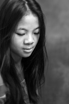 Picture of a young girl looking at the camera