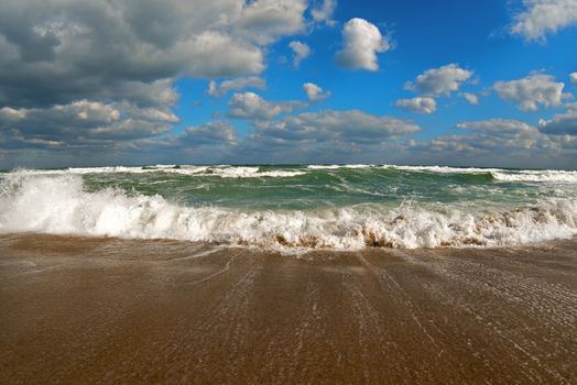 storm on Black sea at October
