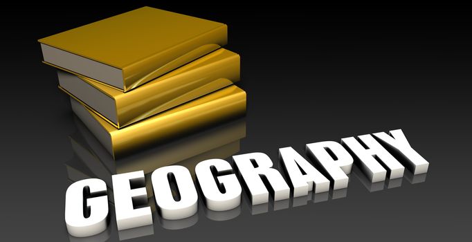 Geography Subject with a Pile of Education Books