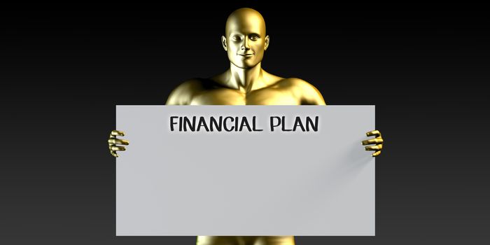 Financial Plan with a Man Holding Placard Poster Template