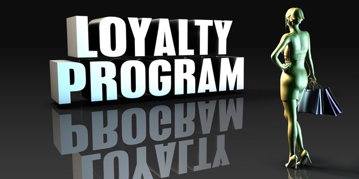 Loyalty Program as a Concept with Lady Holding Shopping Bags