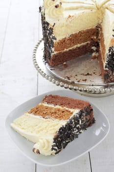 large chocolate layer cake