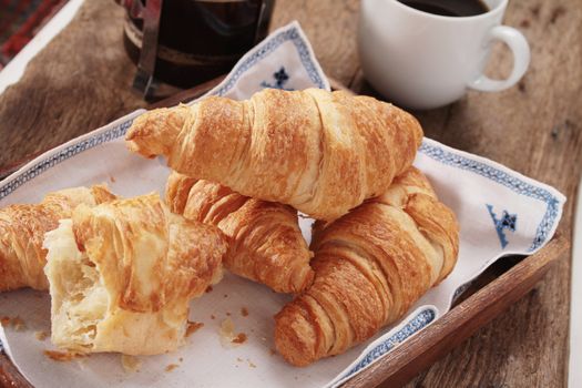 fresh baked croissant breakfast