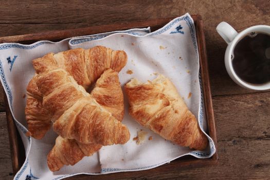 fresh baked croissant breakfast