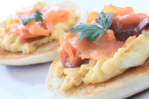 smoked salmon and scrambled egg