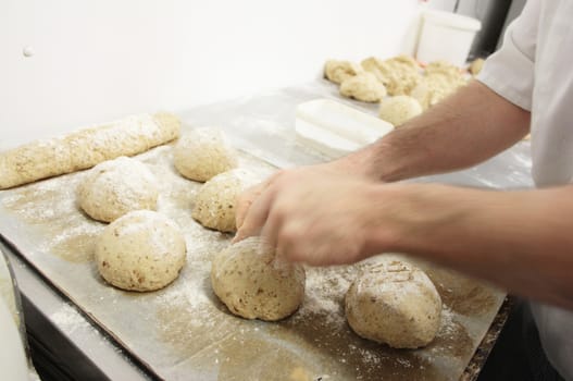 baker preparing bread