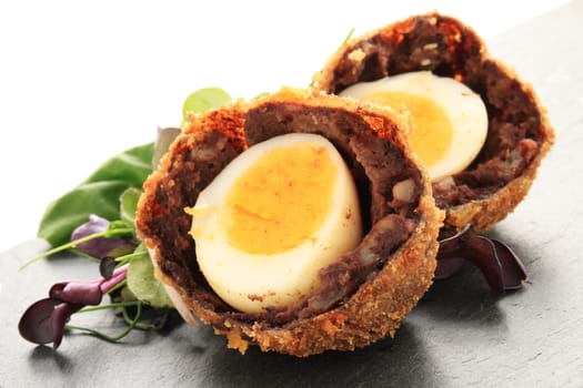 scotch egg plated starter appetizer