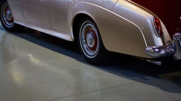 Closeup of the tail lights of a classic car.
