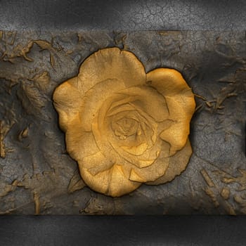 Luxury background tile with embossed native floer on leather