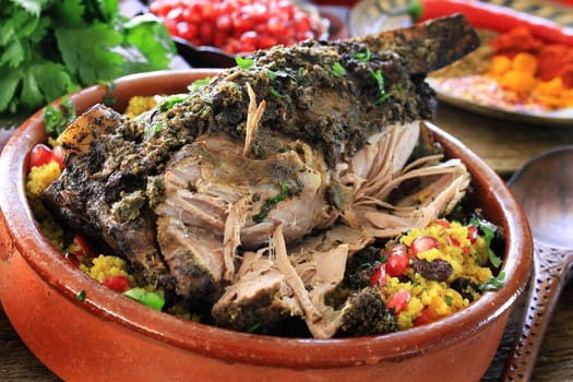 roast  moroccan lamb meal