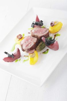 lamb fillet plated meal