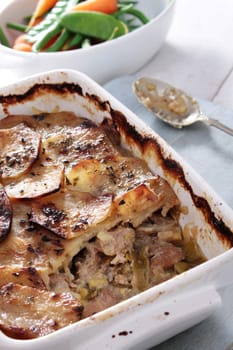 home baked lamb and leek casserole