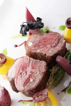 lamb fillet plated meal