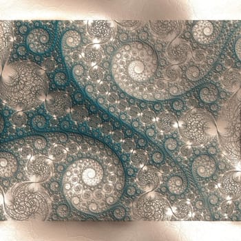 Luxury background tile with embossed fractal on leather