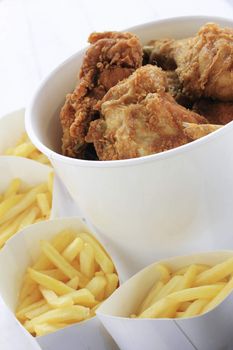 southern fried chicken and fries