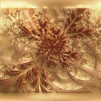 Luxury background tile with embossed fractal on leather