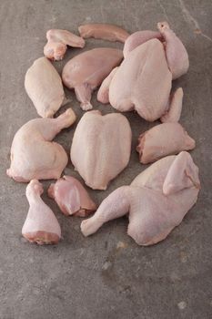 raw chicken cut selection