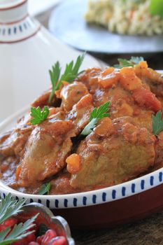 Indian chicken curry meal