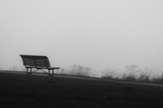 Sad Picture in greytones, loneliness