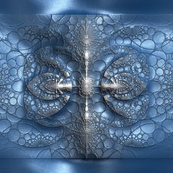 Luxury background tile with embossed fractal on leather