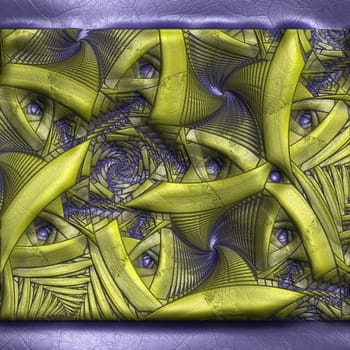 Luxury background tile with embossed fractal on leather