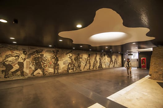 NAPLES - SEPTEMBER 21: view of Toledo subway station on September 21, 2012 in Naples. the station, made by the spanish architect Tusquets, was open in september 2012 and it was mentioned of one of the most beautiful underground station in Europe 