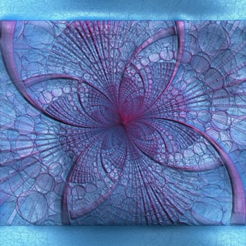 Luxury background tile with embossed fractal on leather