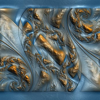 Luxury background tile with embossed fractal on leather