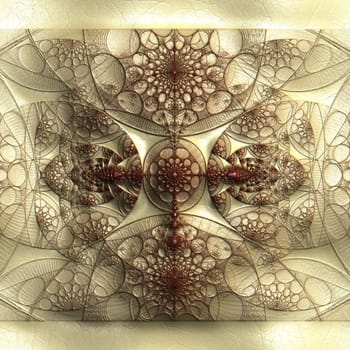 Luxury background tile with embossed fractal on leather