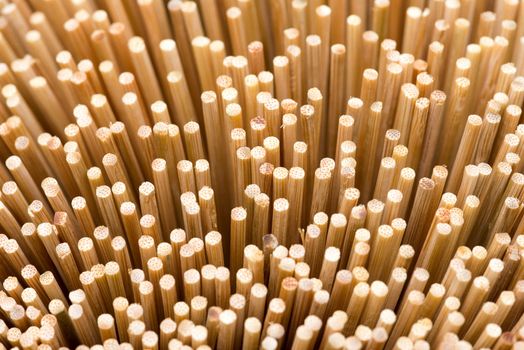 Kitchen Utensils, Pile of Bamboo Sticks or Wooden Skewers Used to Hold Pieces of Food Together.