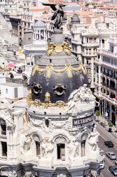 Metropolis building facade located at Madrid, Spain